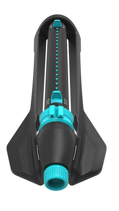 Gilmour Rectangular Oscillator Sprinkler with On/Off Flow, Width Control Tabs-Black/Turquoise, LG