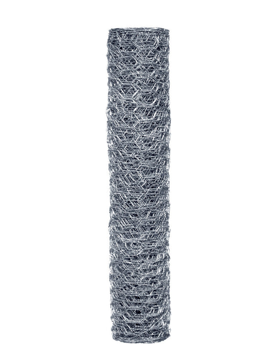 Garden Zone 20-gauge 1in Galvanized Hex Netting-Silver, 24In X 25 ft