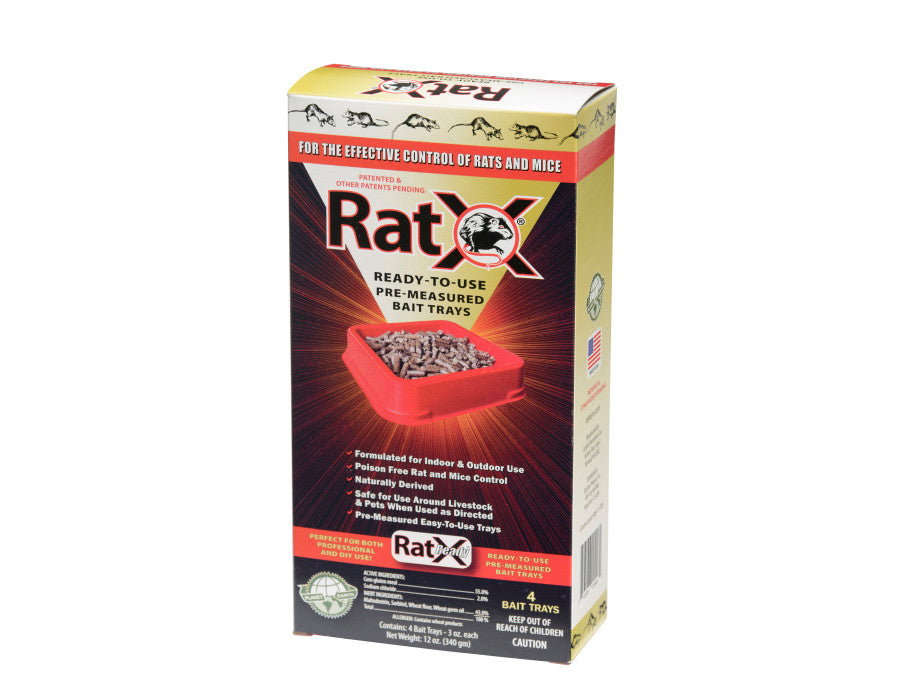 RatX Rat and Mouse Ready to Use Bait Tray-4 pk