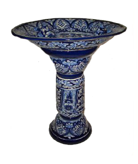 Talavera Deluxe Bird Bath-Barcelona, Blue, 18In X 28 in